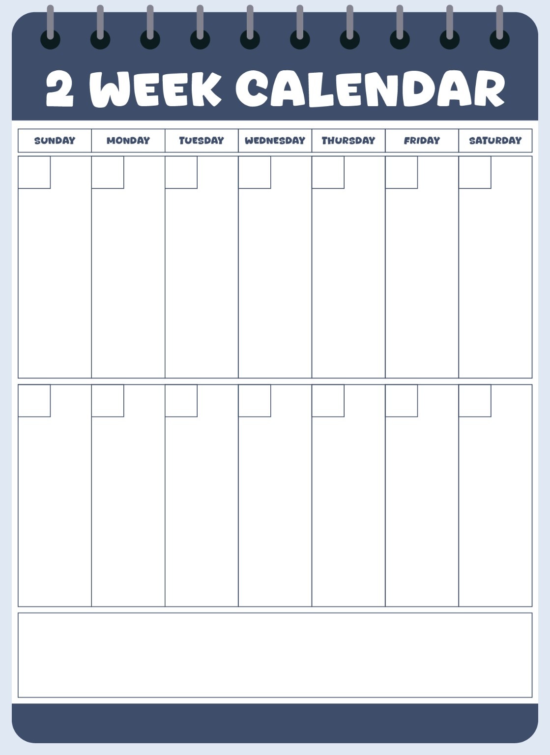 2 week calendar