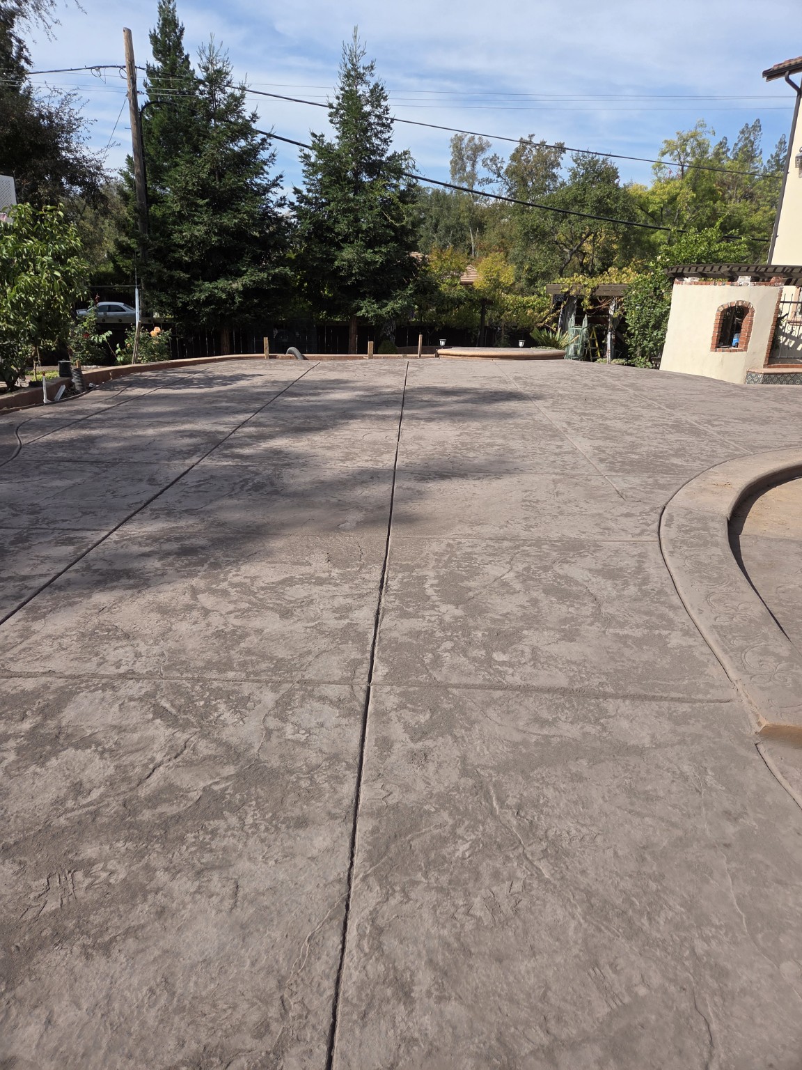 Stamped concrete patio