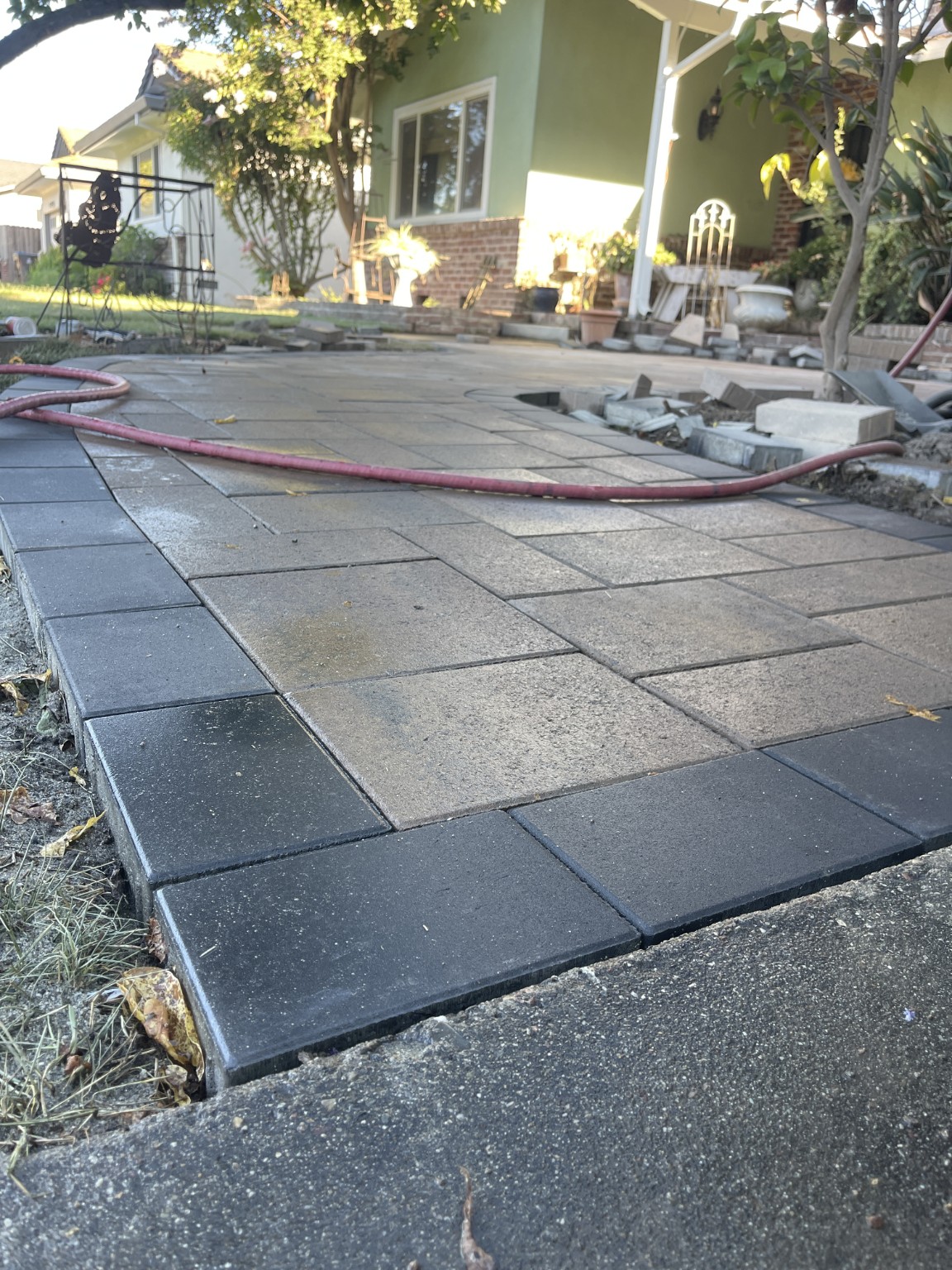 Installed paver patio